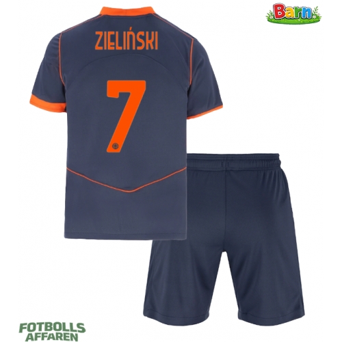 Inter Milan Piotr Zielinski #7 Tredjeställ Barn 2025-26 Kortärmad (+ Korta byxor)